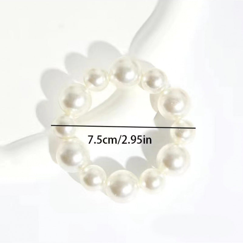 Wholesale Women's Romantic Pearl Hair Rope Hair Ring Sweet All-match Rubber Tendon